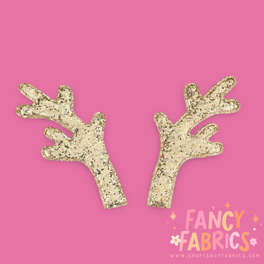 Gold Glitter | Reindeer Antlers | Ready To Ship