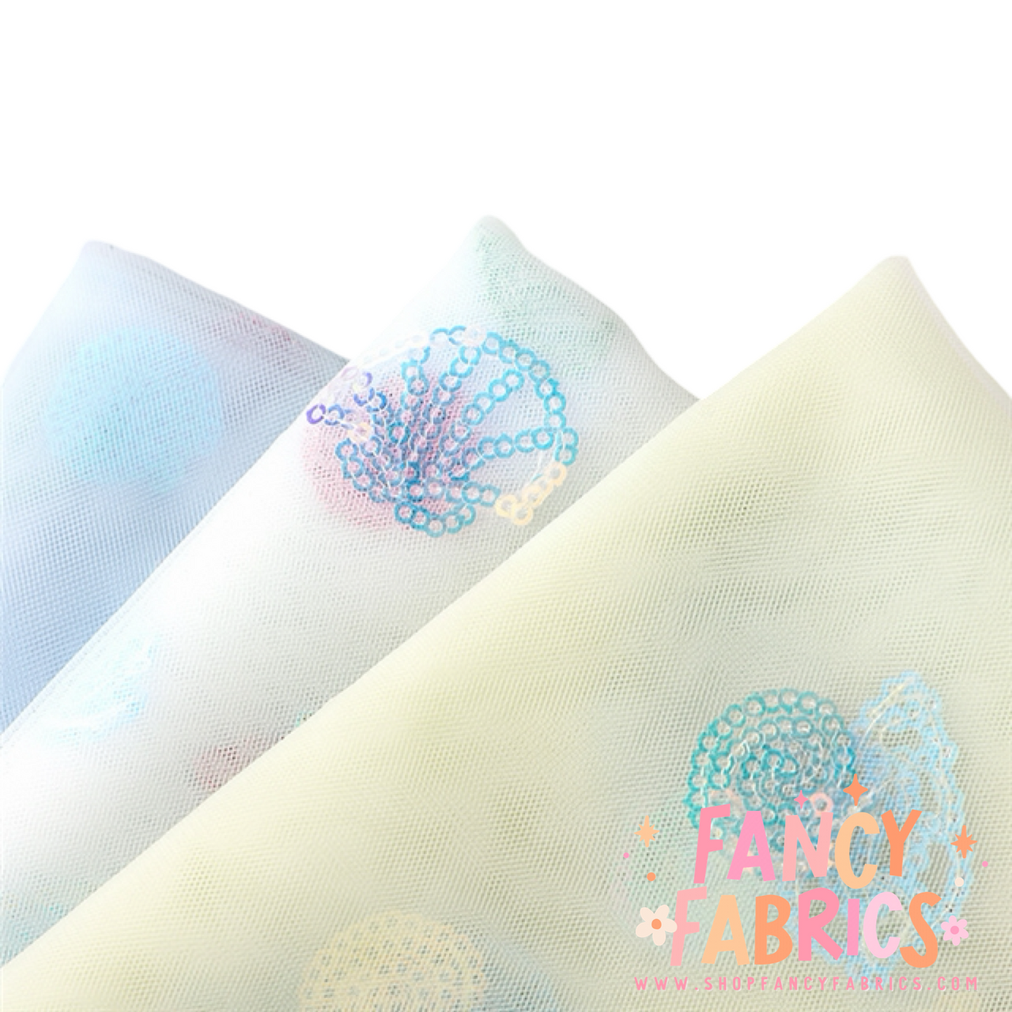 Seashells | Sequin Mesh | Ready To Ship
