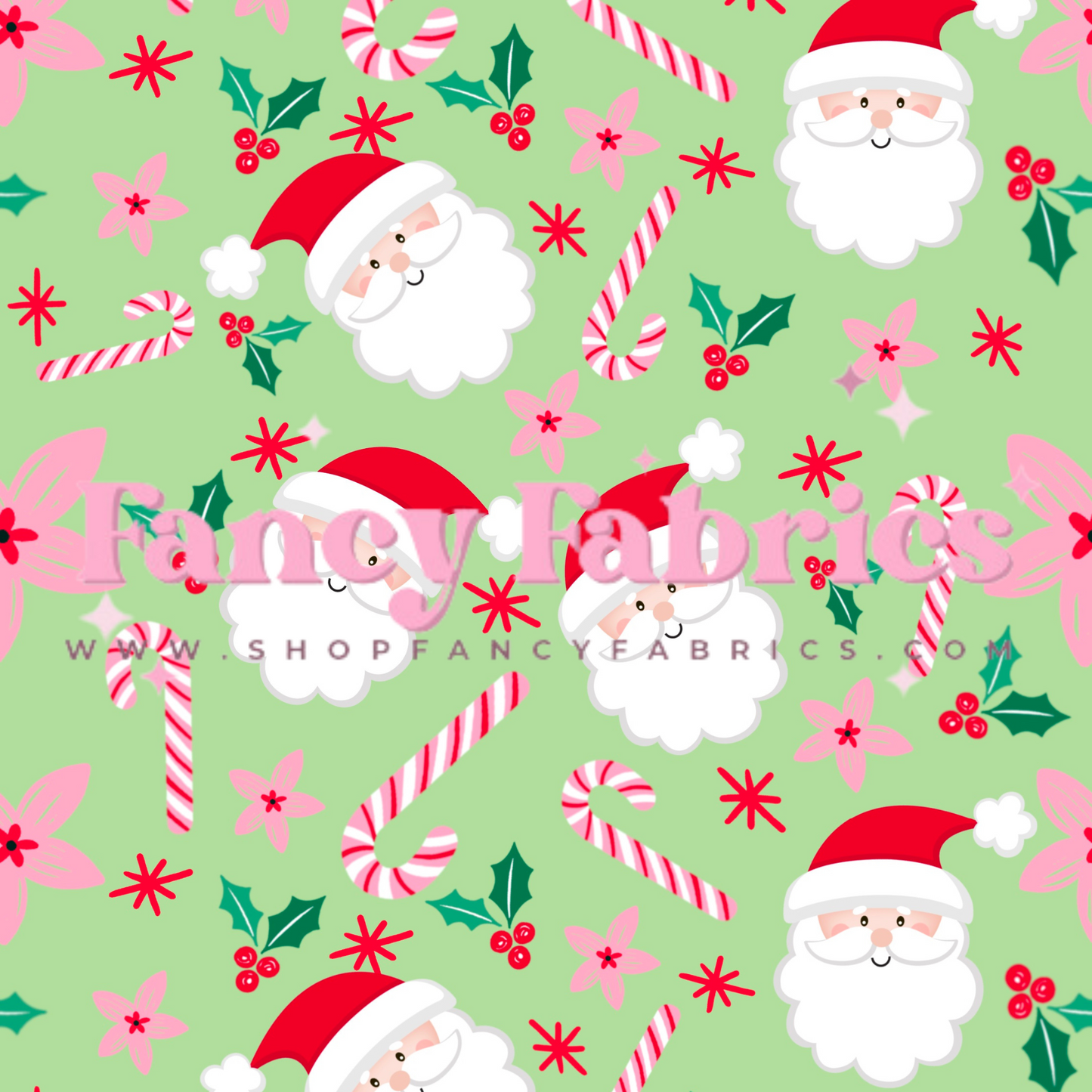 Creative Graphics | Santa (Light Green) | PREORDER | By The Yard