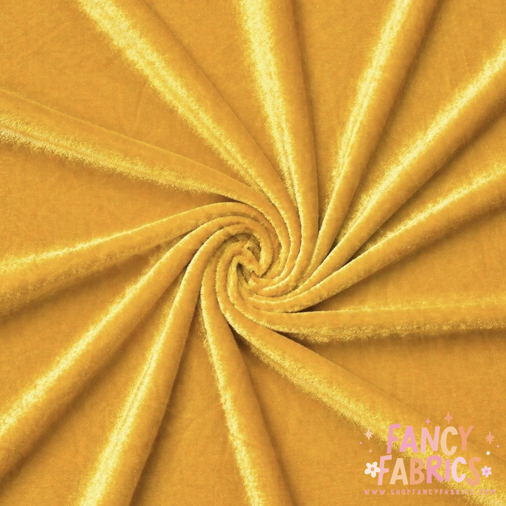 Yellow | Solid Stretch Velvet | Ready To Ship