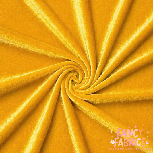 Yellow | Solid Stretch Velvet | Ready To Ship