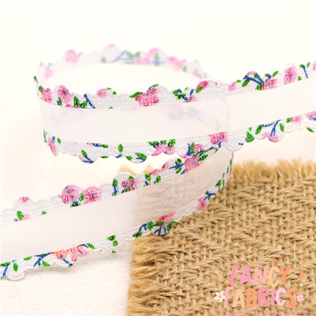 1" Single Sided | Floral Edged Ribbon | Ready To Ship
