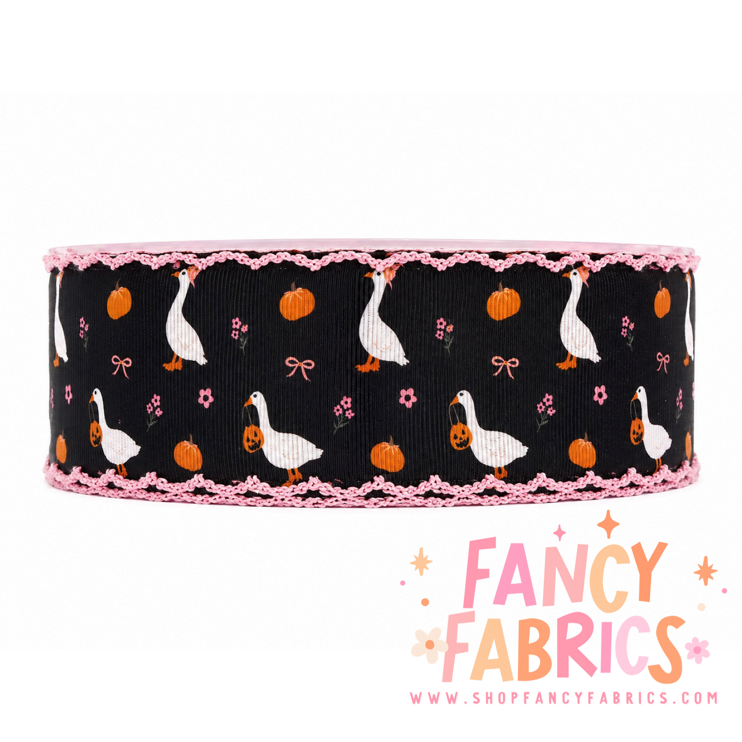 Trick Or Treat Geese | 2" Single Sided | Moonstitch Printed Ribbon | Ready To Ship