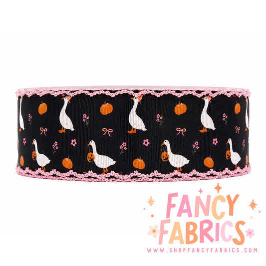 Trick Or Treat Geese | 2" Single Sided | Moonstitch Printed Ribbon | Ready To Ship