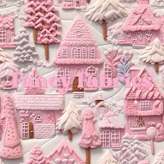 Pink Christmas Village | PREORDER | By The Yard