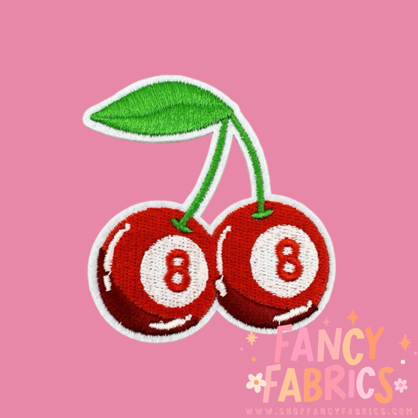 Eight Ball Cherries | Iron On Patch | Ready To Ship