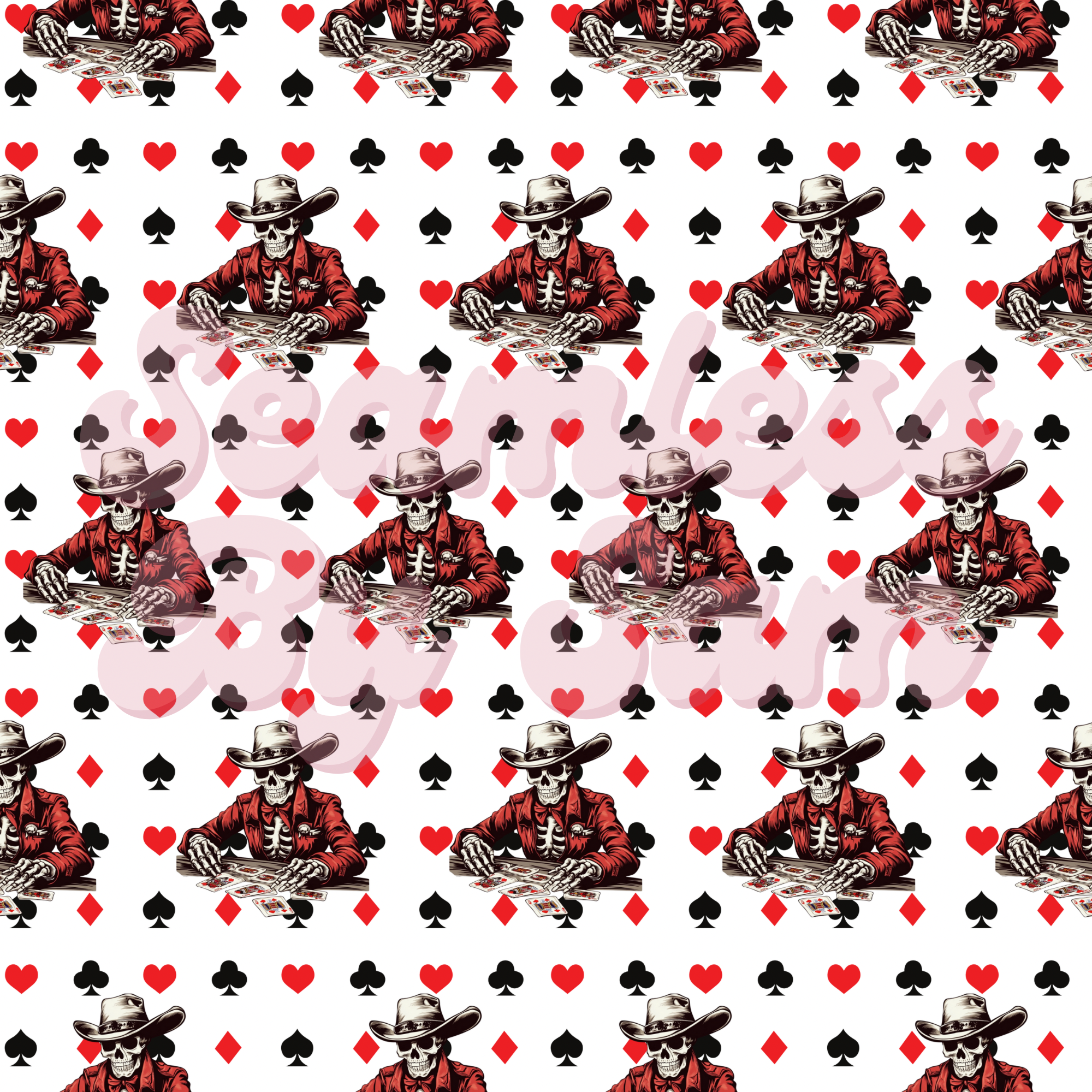 Gambling Skeletons | Seamless File | Digital Download