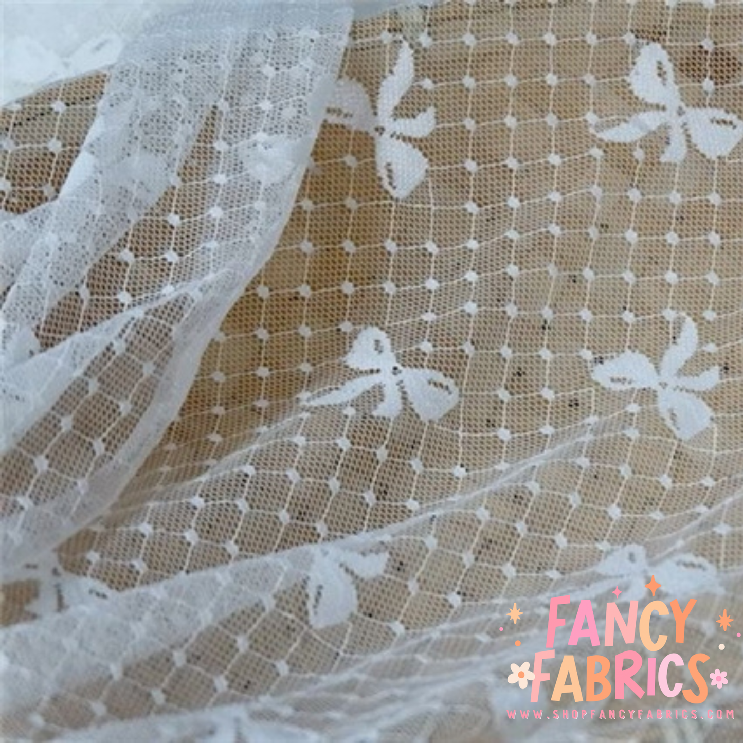 Classic Bows (White) | Stretch Lace | Ready To Ship