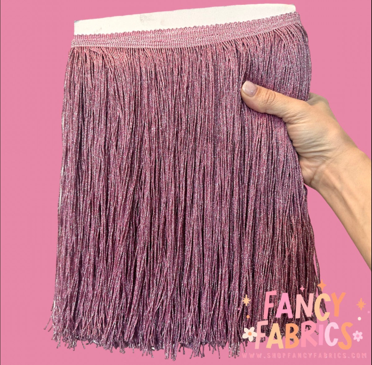 Baby Pink | XL Metallic Fringe | Ready To Ship