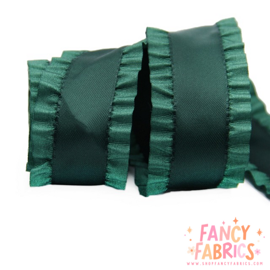 Green | 1.5" | Ruffle Ribbon | Ready To Ship