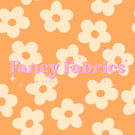 Orange Simple Flowers | PREORDER | By The Yard