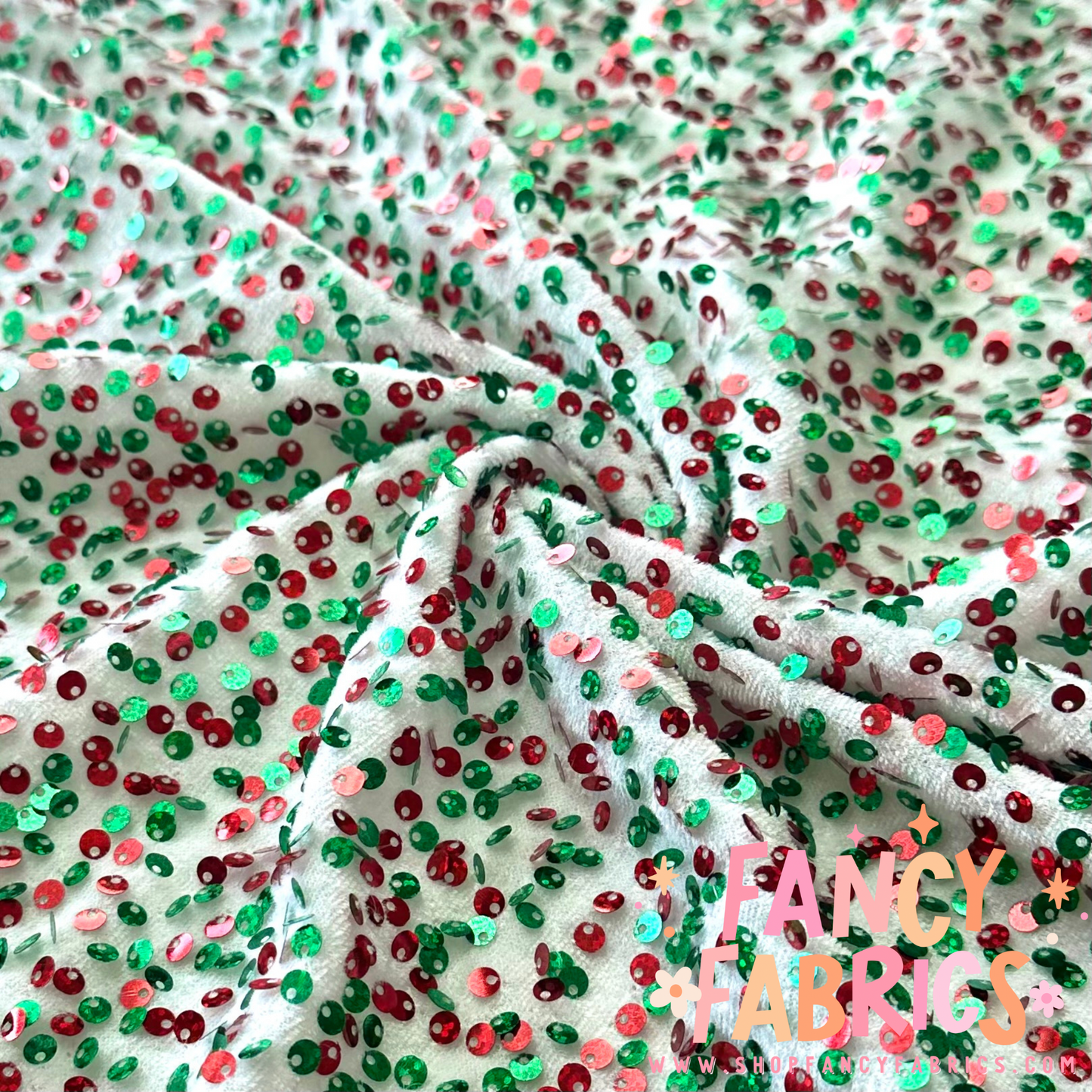 Red + Green | Stretch Sequin Velvet | Ready To Ship