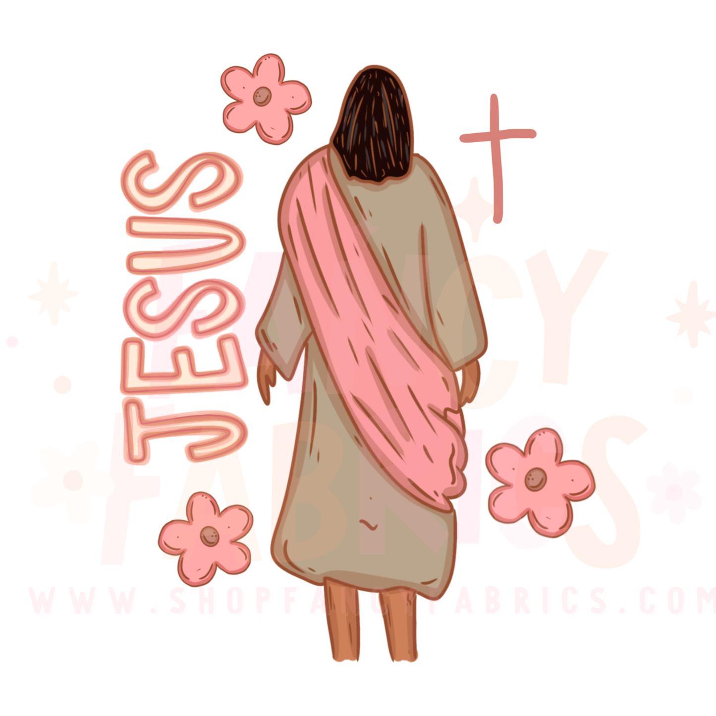 Jesus (Flowers) | Adult Size | DTF Transfer | Ready To Ship