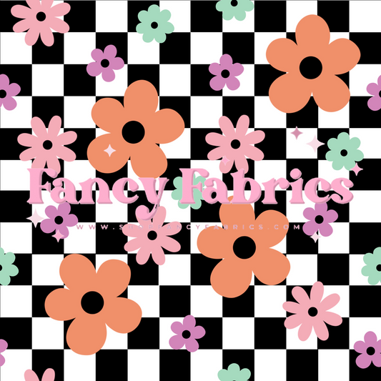 Checkers and Flowers | PREORDER | By The Yard