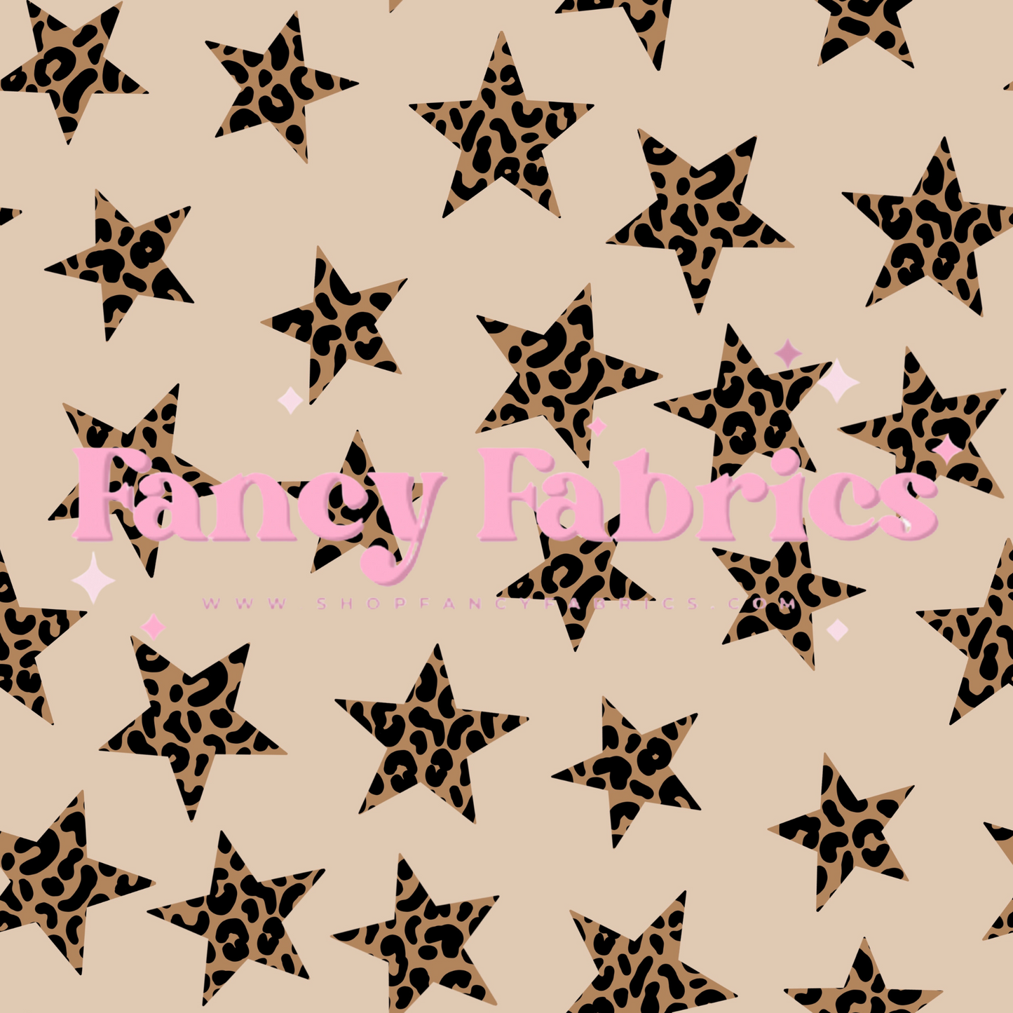 Leopard Stars (Nude) | PREORDER | By The Yard
