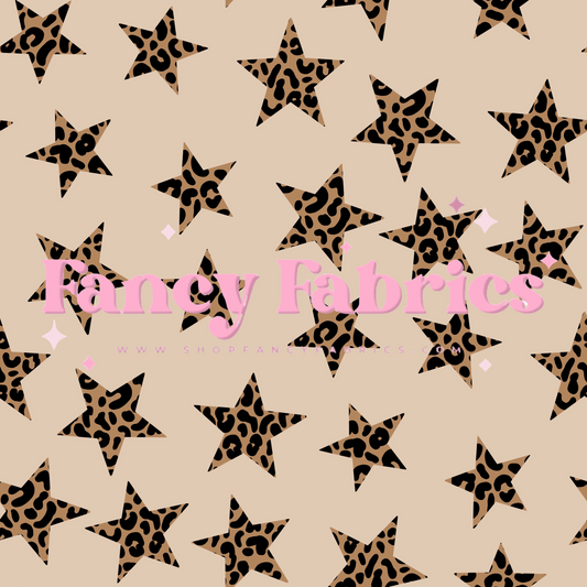Leopard Stars (Nude) | PREORDER | By The Yard