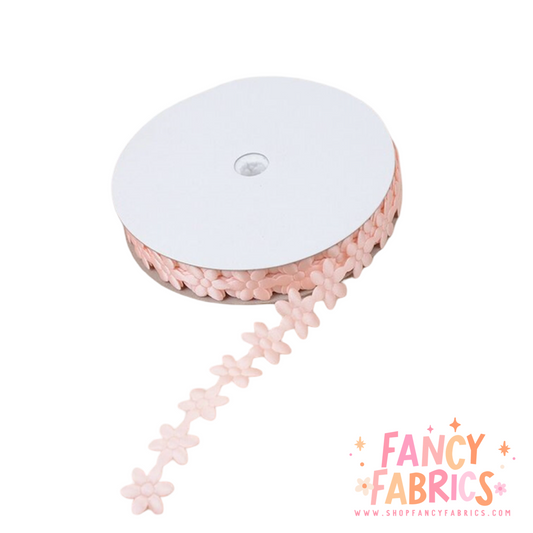 Seashell | Daisy Embossed Ribbon | Sold By The Yard