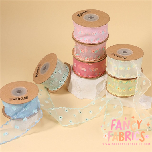 Simple Daisies | 1.5" Moon Ribbon | Ready To Ship