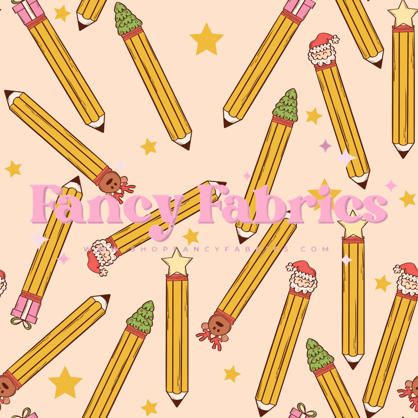 Festive Pencils | PREORDER | By The Yard