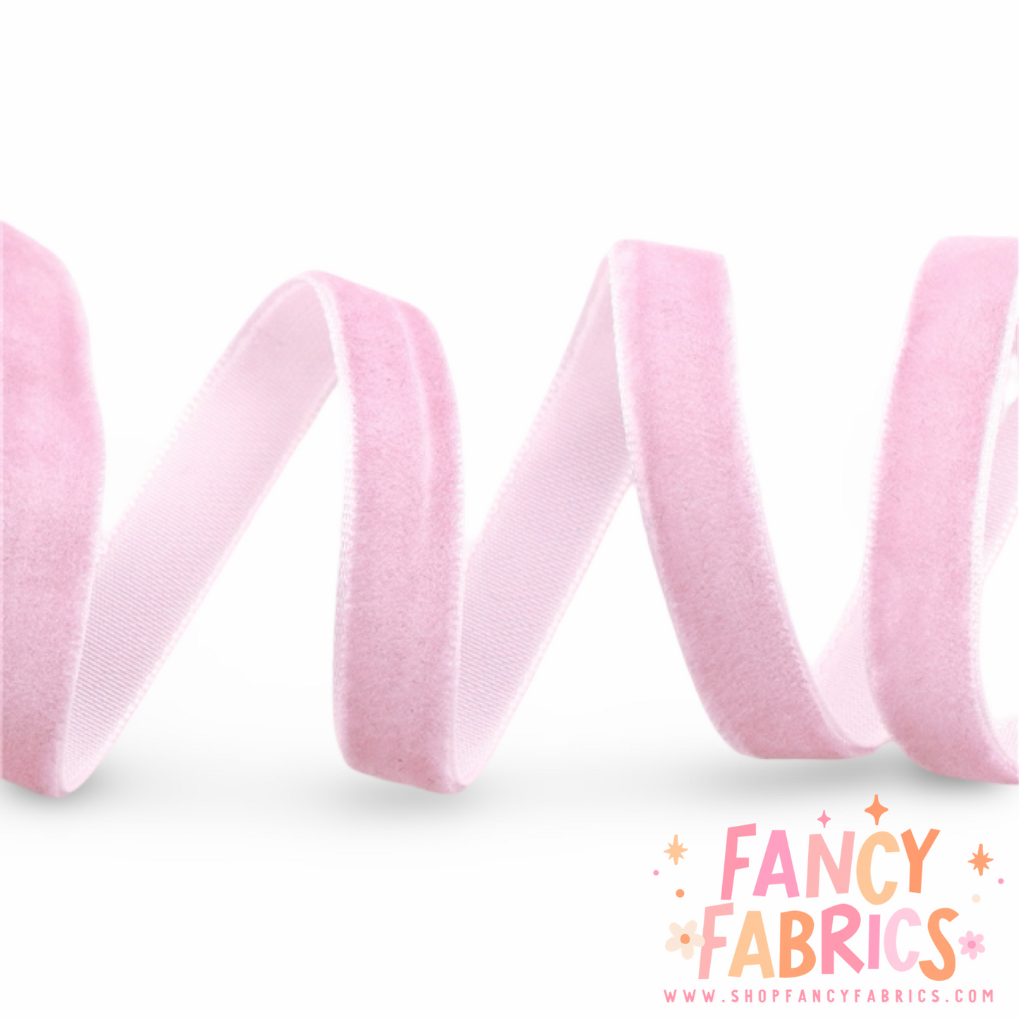 Light Pink | 3/8" Stretch Velvet | Ribbon | Sold By The Yard