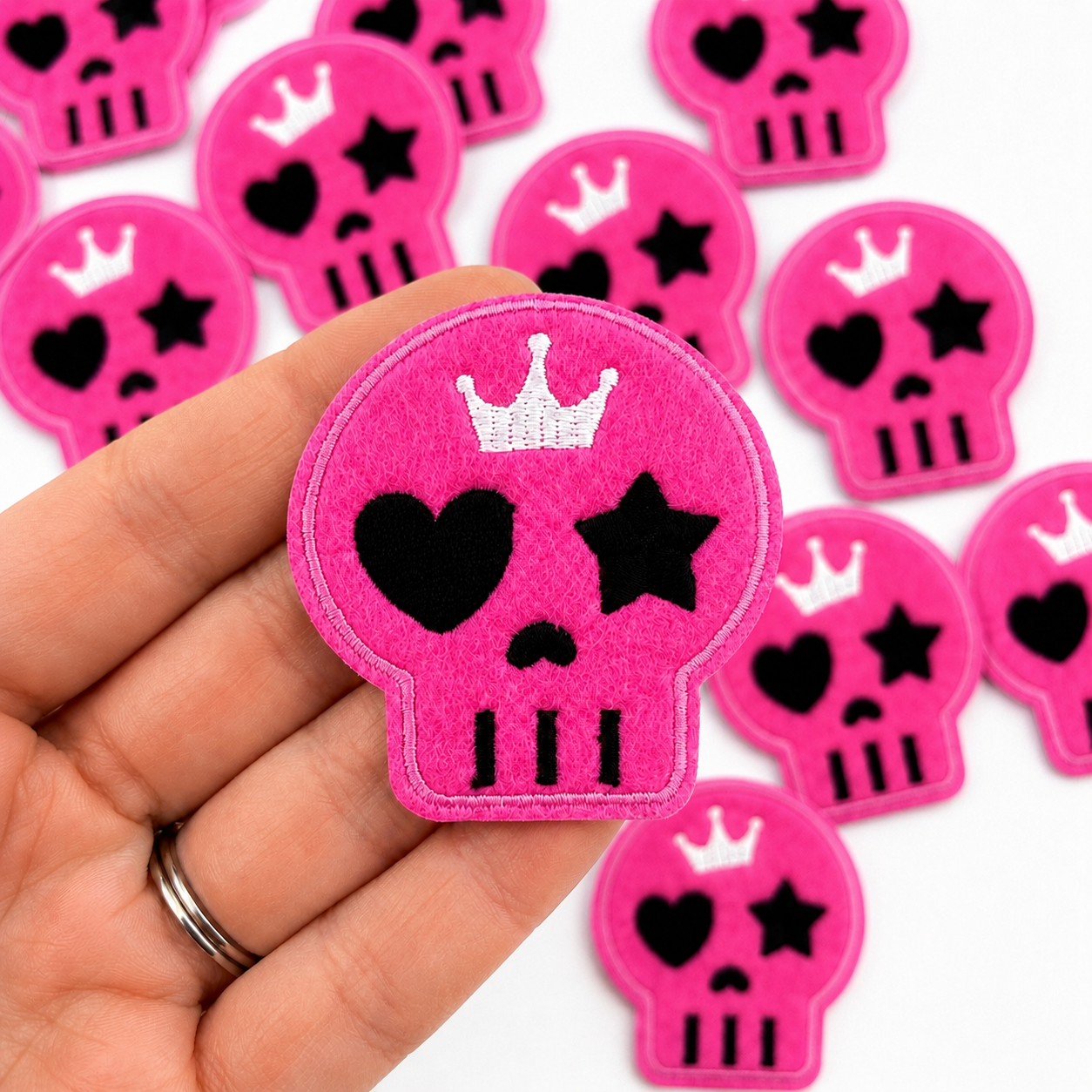 Pink Skull | Iron On Patch