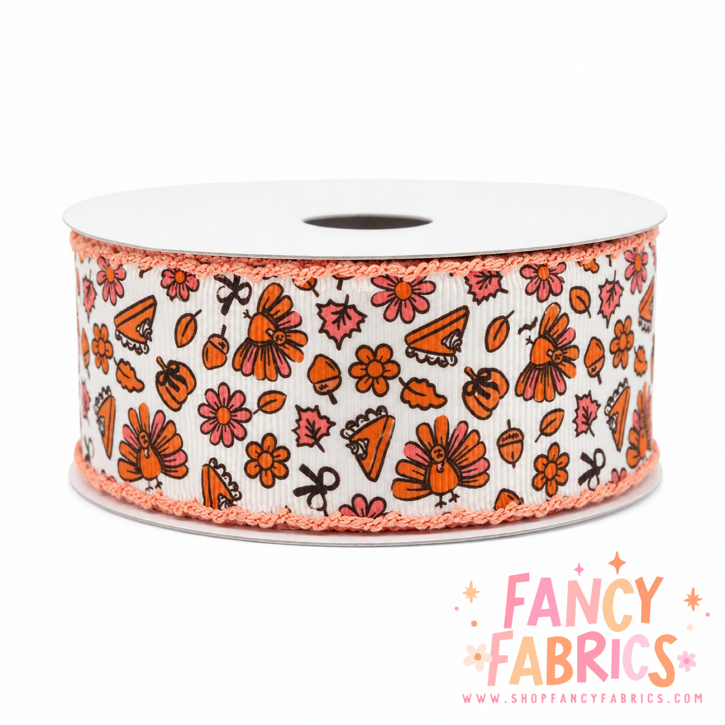 Turkey Day | 2" Single Sided | Moonstitch Printed Ribbon | Ready To Ship