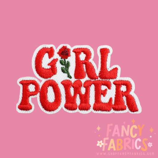 Girl Power with a rose iron on patch