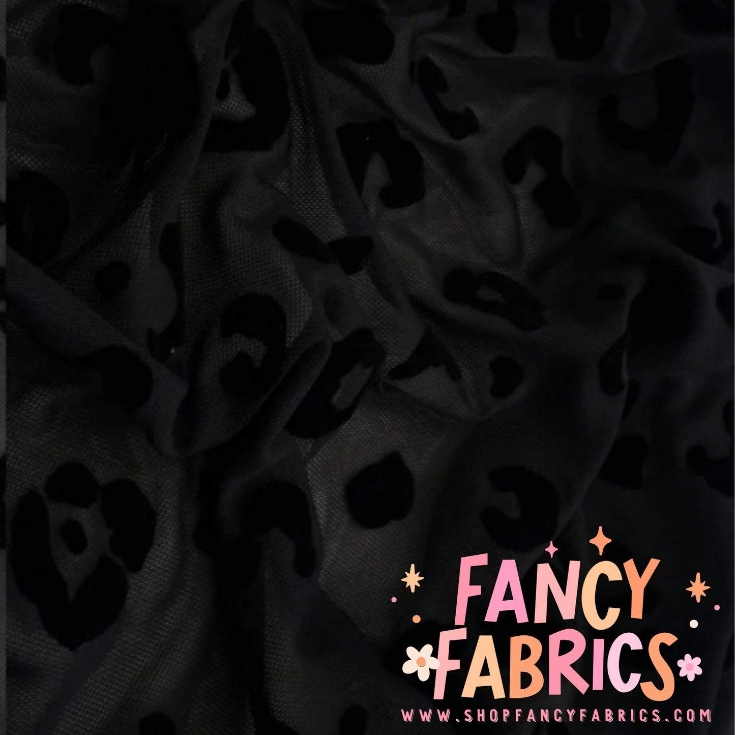 Black | Flocked Leopard Mesh | Ready To Ship