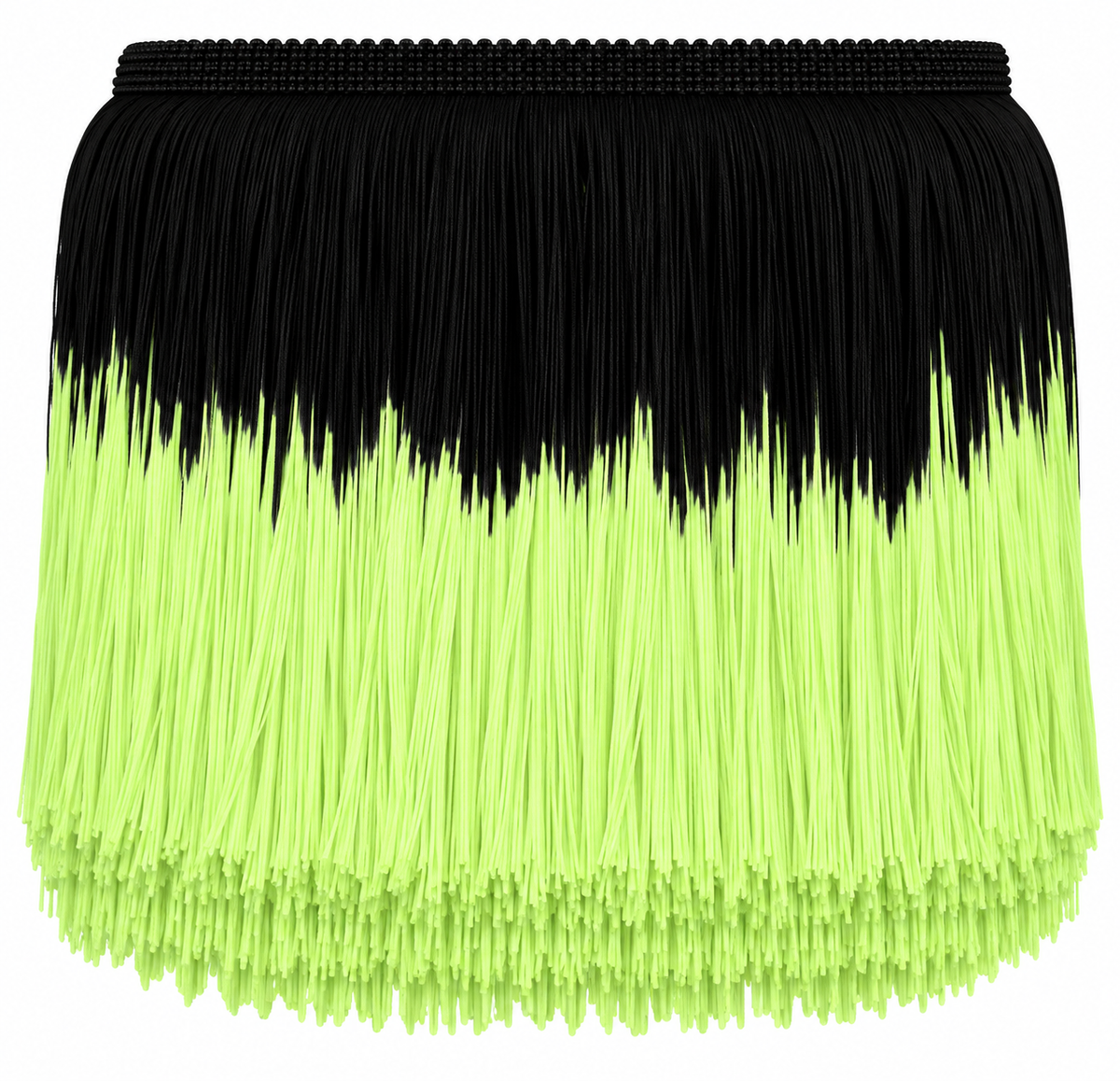 Black + Faded Green | Ombré Fringe | By The Yard