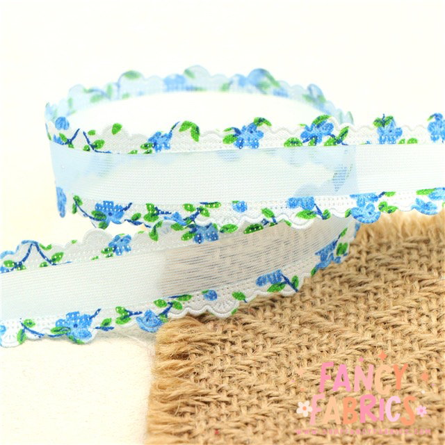 1" Single Sided | Floral Edged Ribbon | Ready To Ship