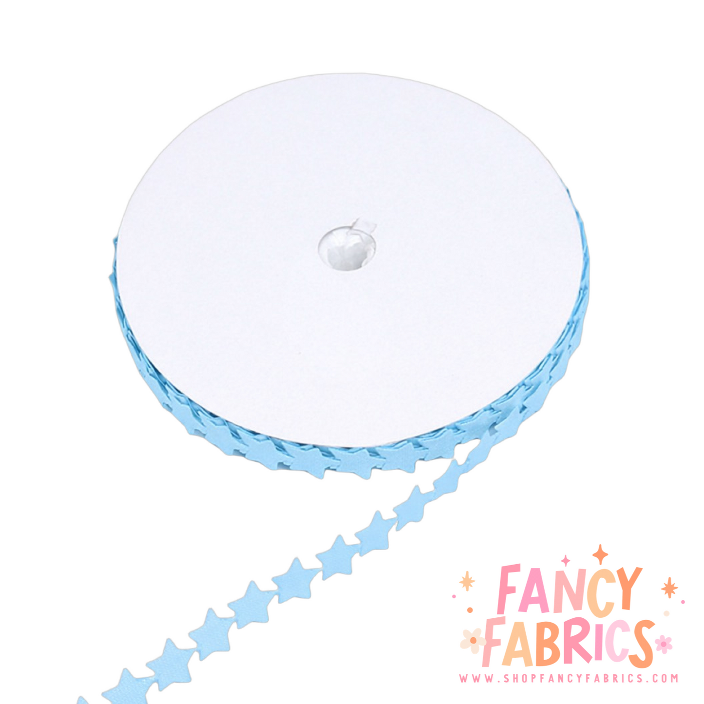 Baby Blue Stars | Embossed Ribbon | Sold By The Yard