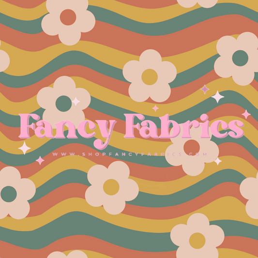 Lauren Liza Designs | Autumn Groovy Flowers | PREORDER | By The Yard