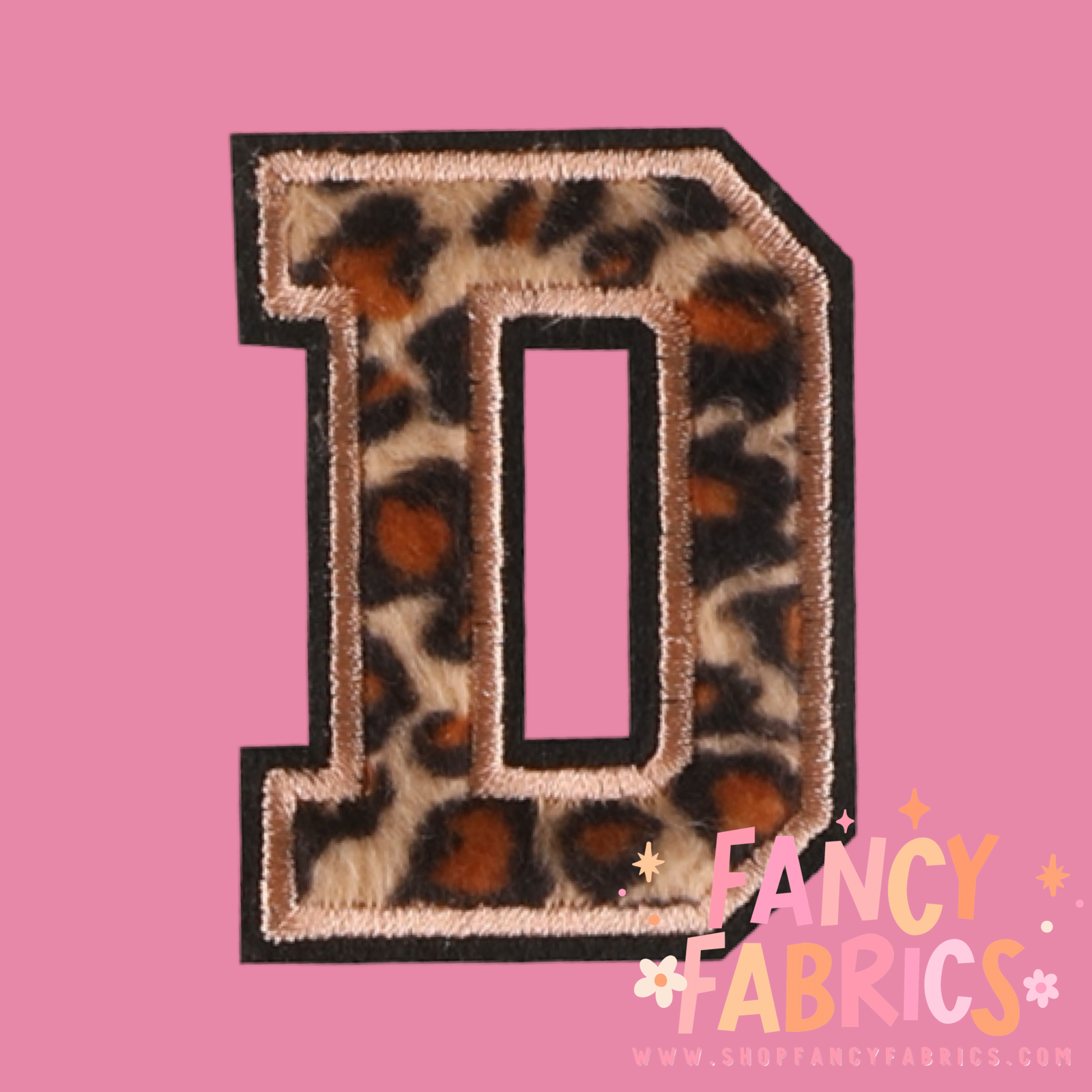 Letter D Leopard iron on patch