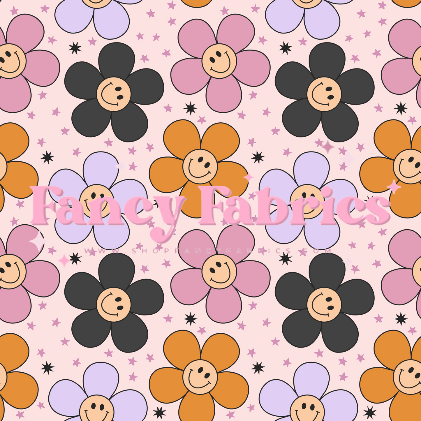 Cute Smiley Floral | PREORDER | By The Yard