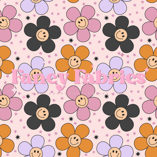Cute Smiley Floral | PREORDER | By The Yard
