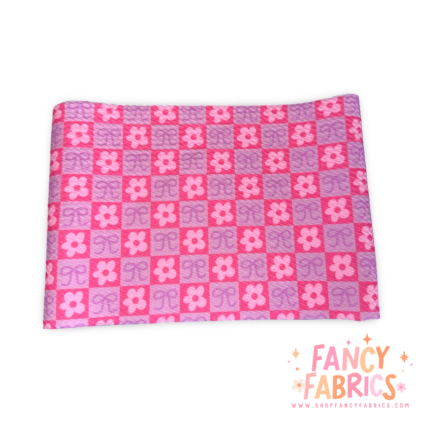 Flower Bow Checks | 5" x WOF | Bullet Strip | Ready To Ship