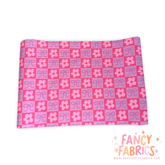 Flower Bow Checks | 5" x WOF | Bullet Strip | Ready To Ship