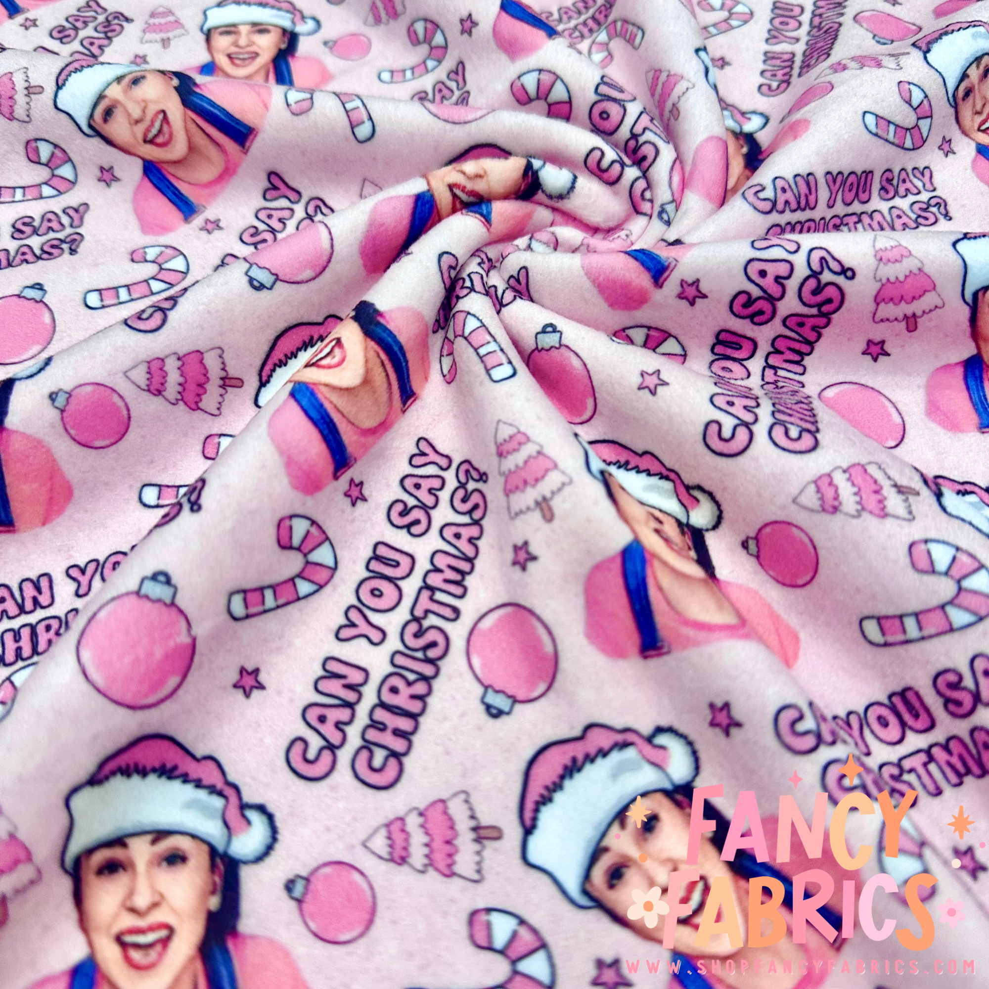 Can You Say Christmas? (Pink) | Single Sided Minky | Ready To Ship