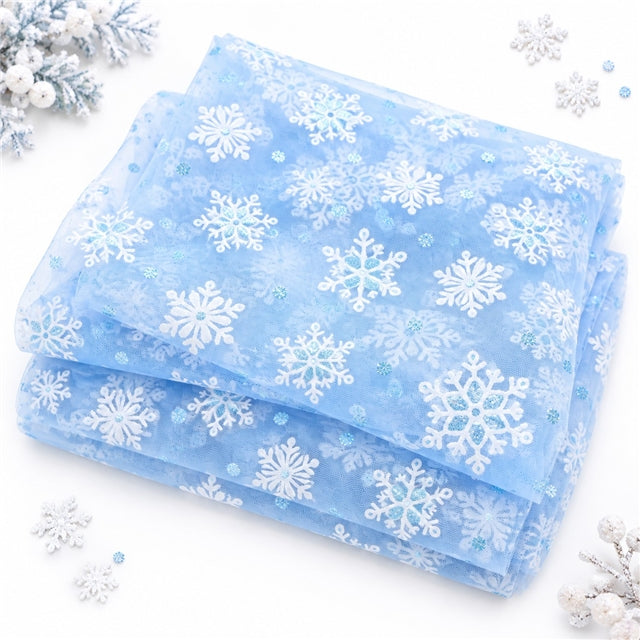 Glitter Snowflakes (Blue) | Mesh | Ready To Ship