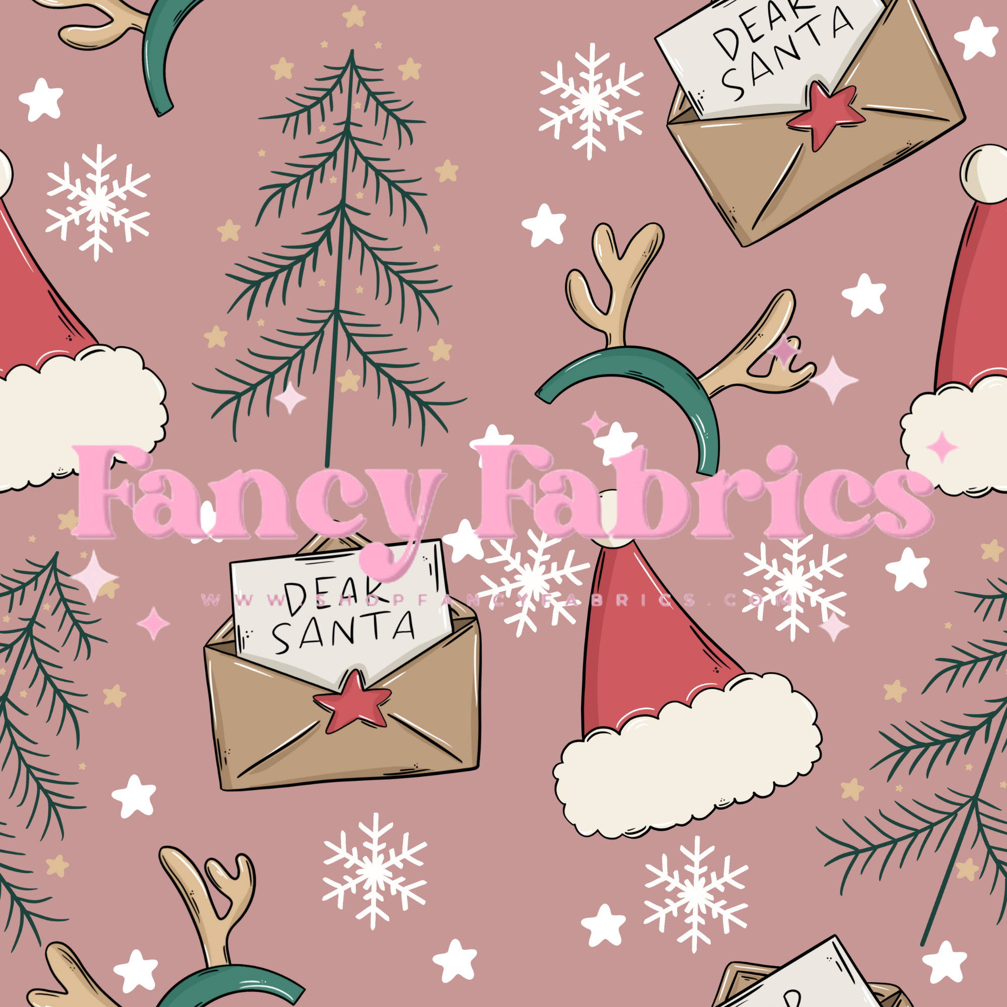 Dear Santa (Red) | PREORDER | By The Yard – Fancy Fabrics