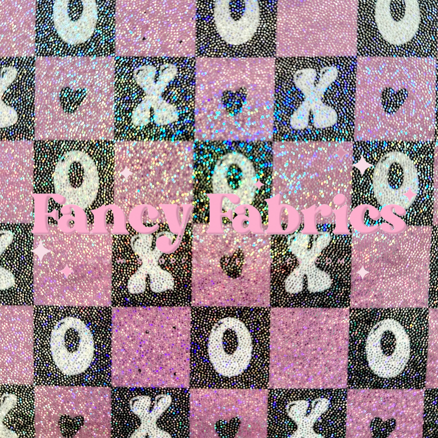 Pink XO Checkers | 4x4 Scaling | Printed Holographic | Ready To Ship