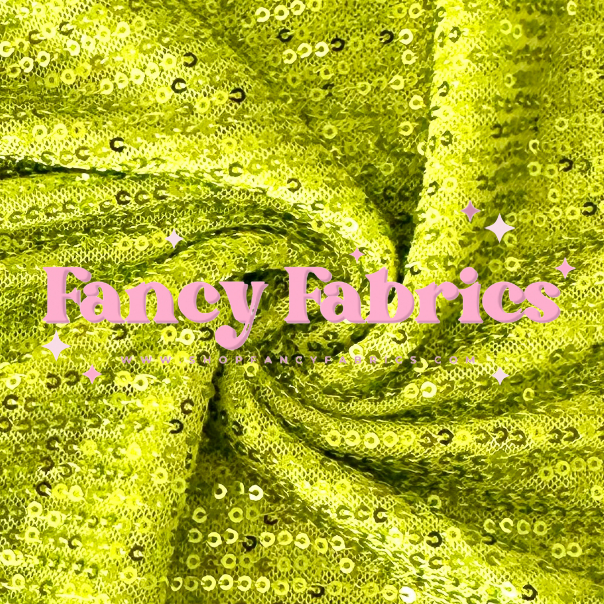 Electric Green Stretch Sequin Mesh Fabric