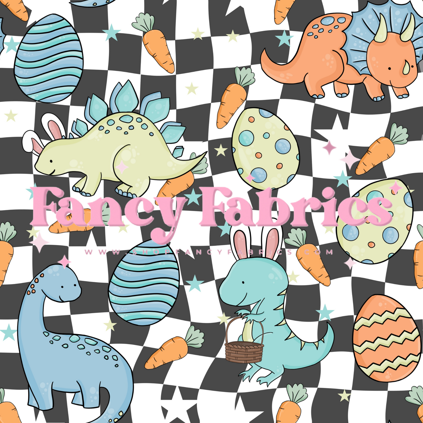 Easter Dino Buddies (Checkers) | PREORDER | By The Yard