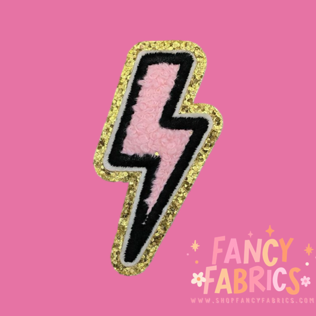 Pink Lightning | Iron On Patch