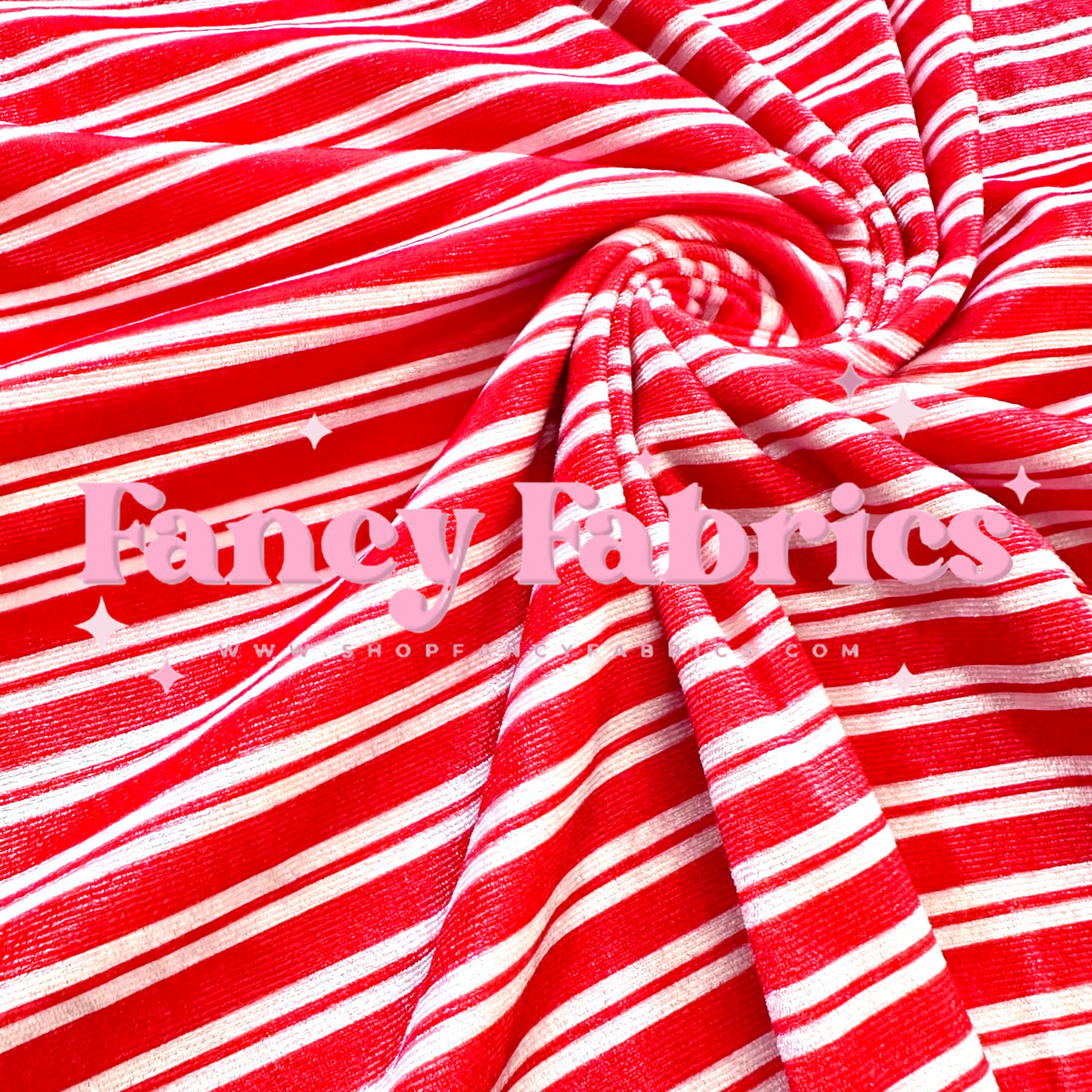 Candy Cane Stripes | Stretch Velvet | Ready To Ship