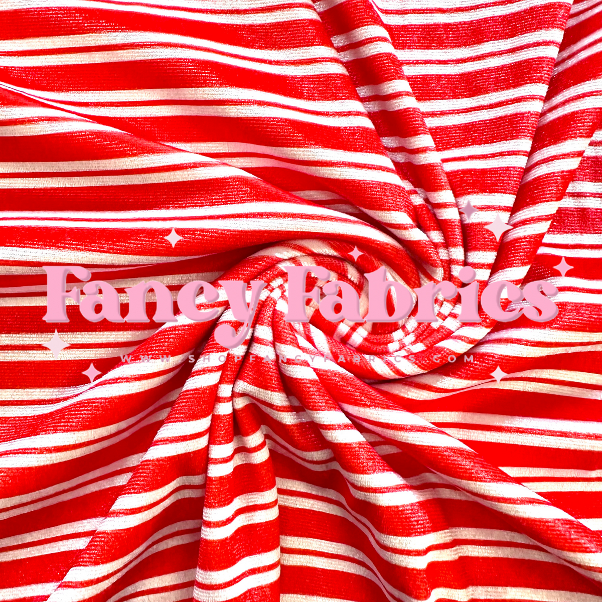 Candy Cane Stripes | Stretch Velvet | Ready To Ship