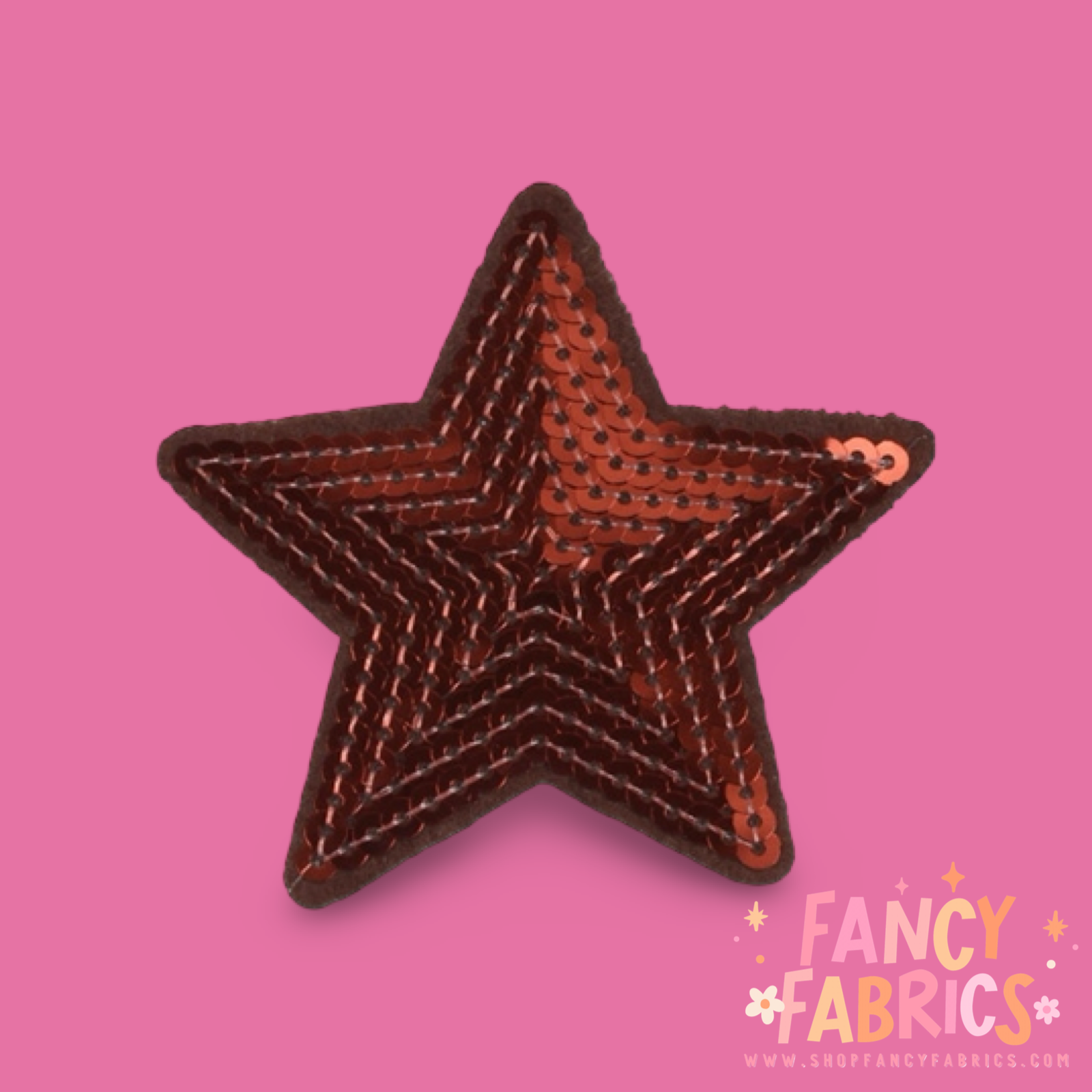 Wine Red Sequin Star | Iron On Patch