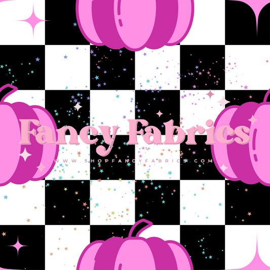 Pink Pumpkin Checkers | PREORDER | By The Yard