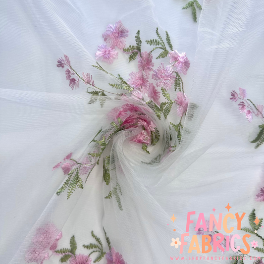 Lily | Floral Embroidered Mesh | Ready To Ship