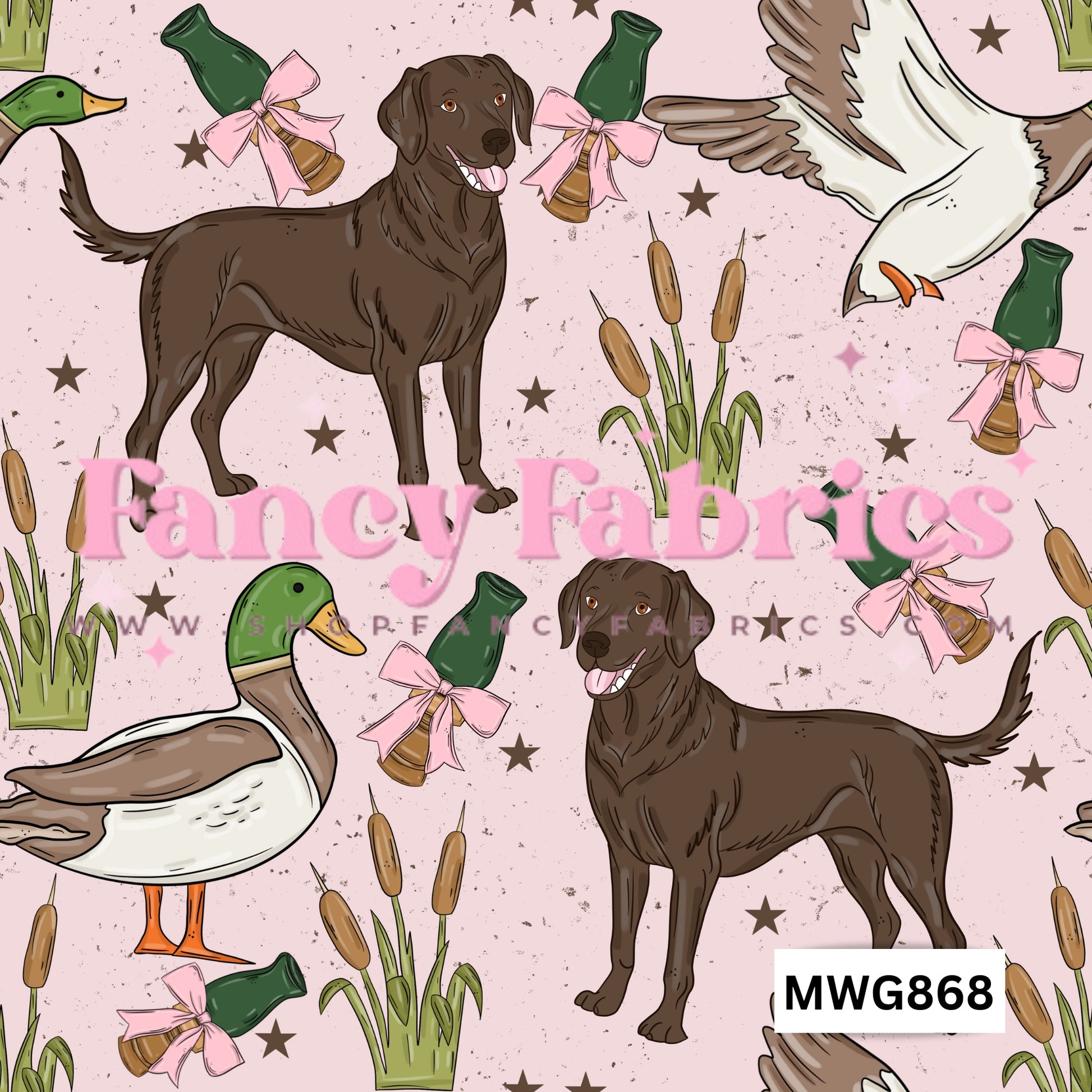 bird and dog deer hunting fabric
